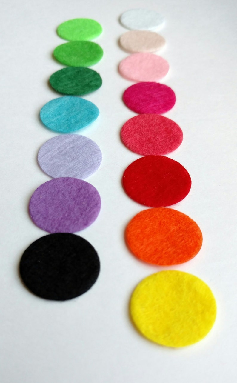 Five Felt Pads for Essential Oil Diffuser Necklace, 20mm felt circles, Felt Diffuser Pads, Felt Circles, Diffuser Circles image 2