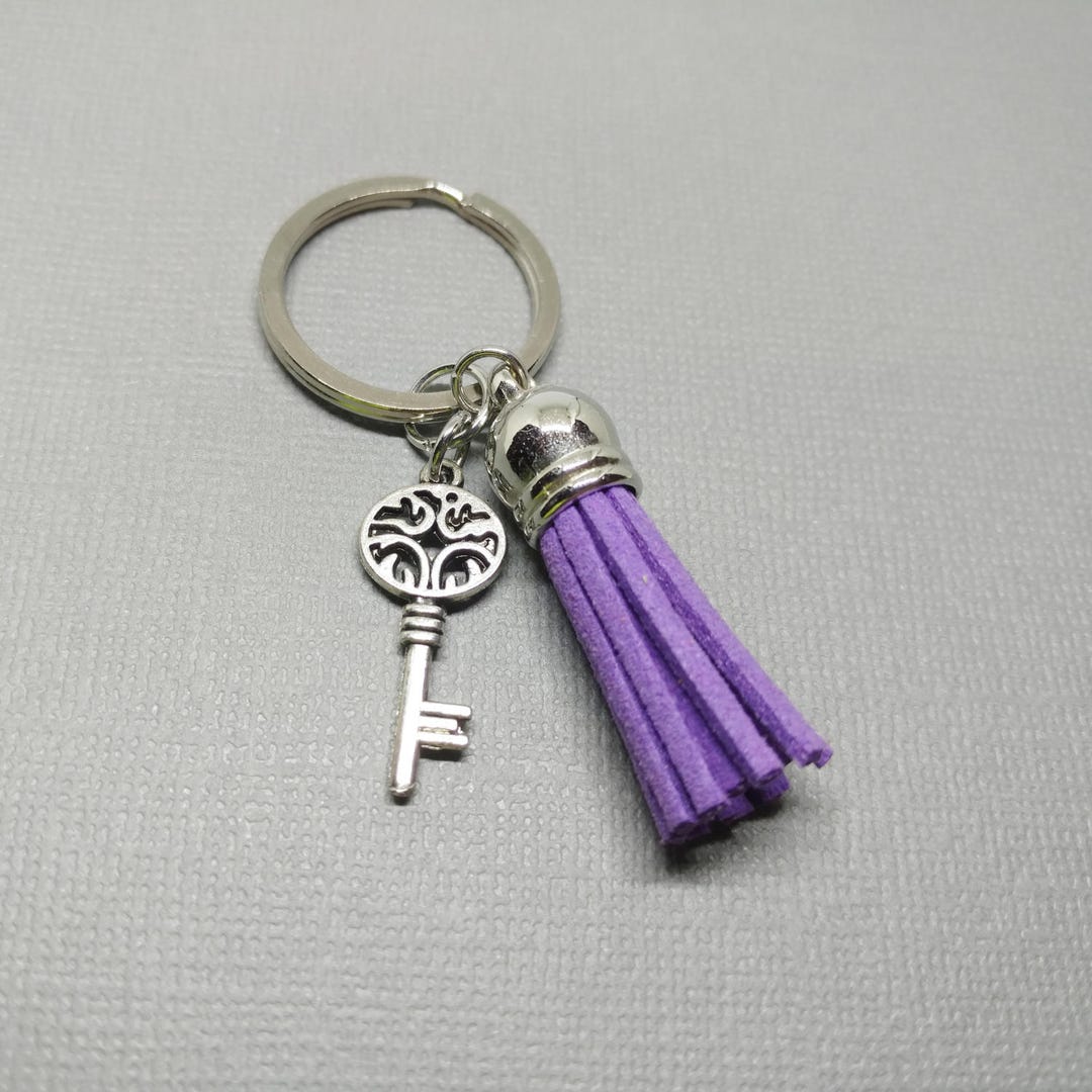 Small Diffusers Keychain Purple Key Diffuser Keychain, Vegan Suede Tassel Keychain, Key Charm ...