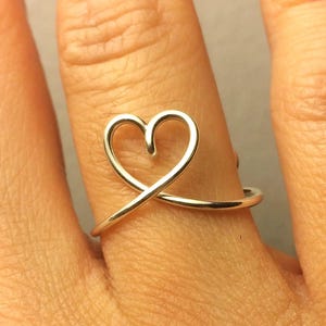 Heart Ring -Gift 14K Gold /Rose Gold-Filled /Sterling Silver -Love Girlfriend Birthday /Bridesmaid Gift /Maid of Honor Mothers -Adjustable