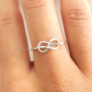 Infinity Knot Ring -Bridesmaid Gift Set 3 4 5 6 -14K Gold /Rose Gold-Filled /Sterling Silver -Couple Promise Girlfriend Mothers-Adjustable