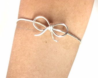 Bow Arm Cuff - Tie the Knot Armlet Upper Arm Band -Sterling Silver /Gold /Rose Gold - Summer Arm Jewelry /Beach / Christmas