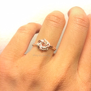 Rose Ring Rose Gold and Silver -14K Gold-Filled /Sterling Silver -Flower Girl /Pink /Love Girlfriend Gift /Bridesmaids Anniversary Wedding