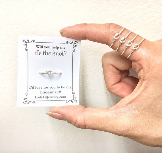 Adjustable Knot Ring -Tie the Knot Ring -Bridesmaid Gift Set 3 4 5 6 -14K Gold /Rose Gold-Filled /Sterling Silver -Knotted Christmas