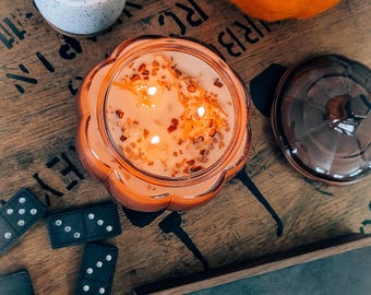 Fall Pumpkin Candles - 3 Wicks - 100% Soy Wax Candle infused with Botanicals - Autumn - Halloween - Pumpkin Spice - Free Shipping