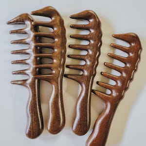 Meridian Head Massage Comb - Wide Tooth - Detangle - Handmade - Natural Green Sandalwood - Acupressure - Hair Growth - Relieve Stress - Gift