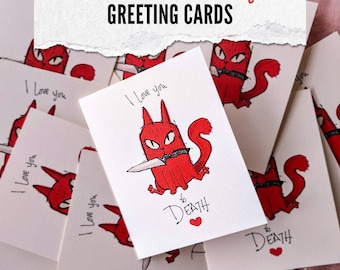 Tarjeta de felicitación "Te amo hasta la muerte"