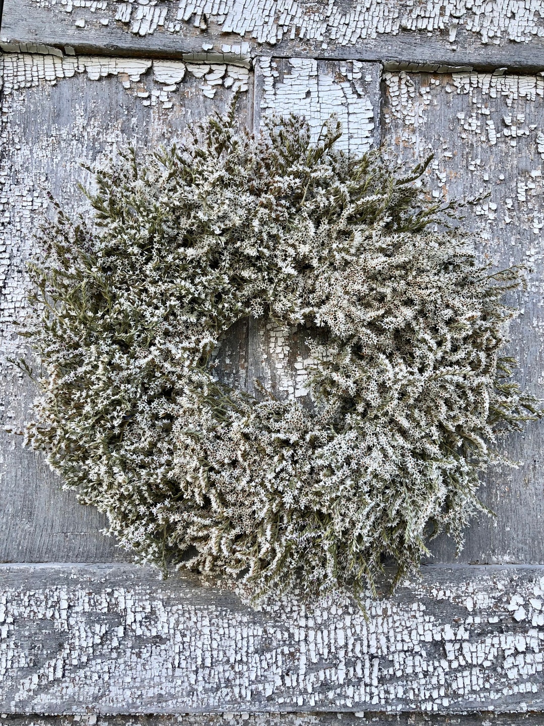 German Statice Wreath, Natural German Statice Wreath, Dried Flower