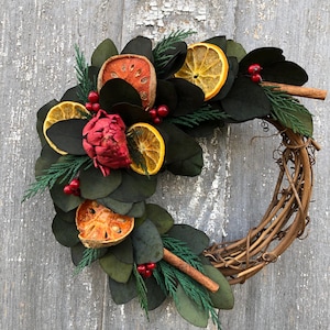 Preserved Eucalyptus Wreath, Small Eucalyptus Wreath, Christmas Wreath, Eucalyptus Wreath, Fruit Wreath, Holiday Wreath, Dried Floral Wreath