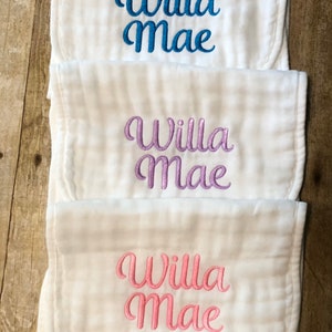 Baby monogram burp cloths, Personalized burp cloths, Monogram burp cloths, Baby shower, Drool cloths, Personalized baby gift image 1