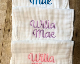 Baby monogram burp cloths, Personalized burp cloths, Monogram burp cloths, Baby shower, Drool cloths, Personalized baby gift
