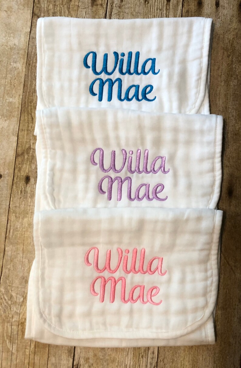 Baby monogram burp cloths, Personalized burp cloths, Monogram burp cloths, Baby shower, Drool cloths, Personalized baby gift image 1