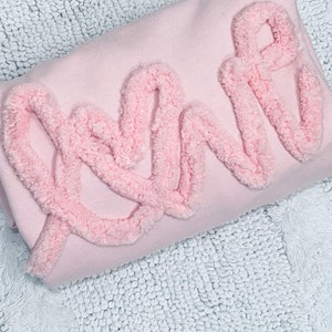 Chenille Heart Sweatshirt - Pink