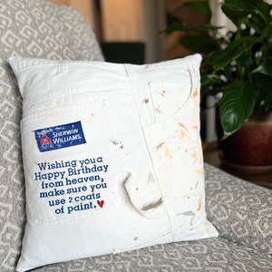 Keepsake pillow, Memory pillow, Loved ones clothing pillow, Clothing pillow, Shirt pillow, Memory pillow from pants