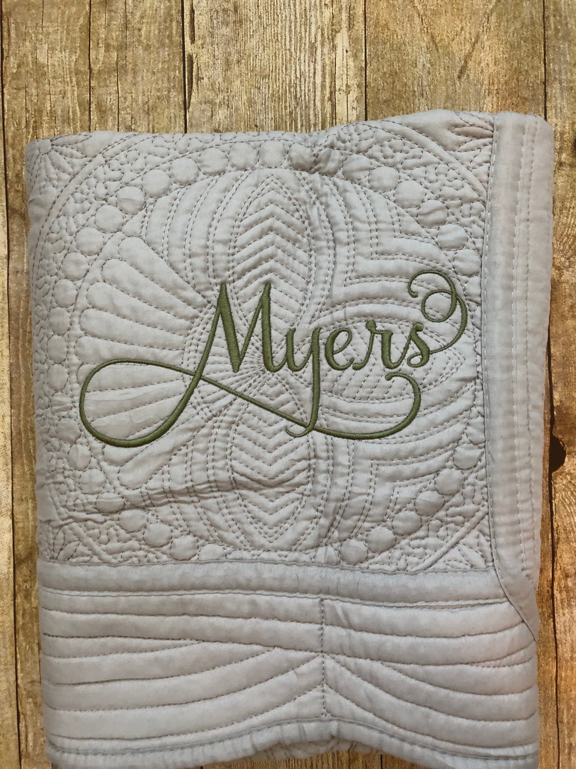 Gray baby quilt Monogram quilt Personalized quilt Nursery Etsy
