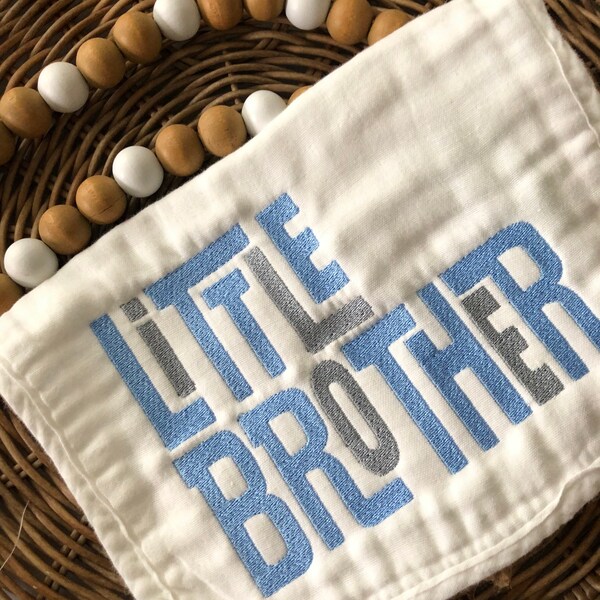 Little Brother burp cloths, Personalized burp cloths, Drool rags, Boy burp cloths, Newborn gift, Nursery gift, Baby burp cloths