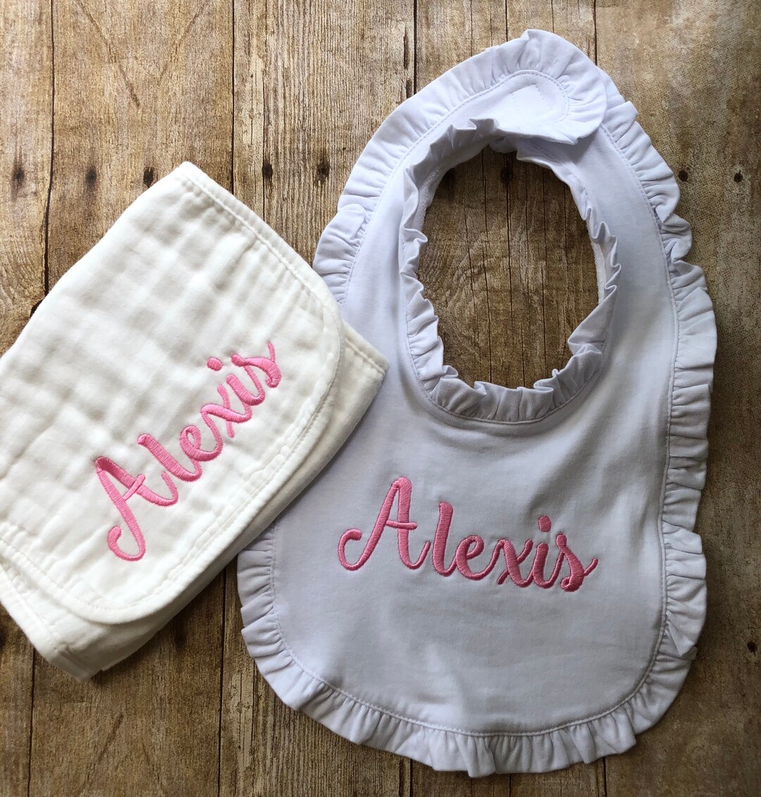 Personalized Bib and Burp Cloth Monogram Burp Cloth Monogram Etsy