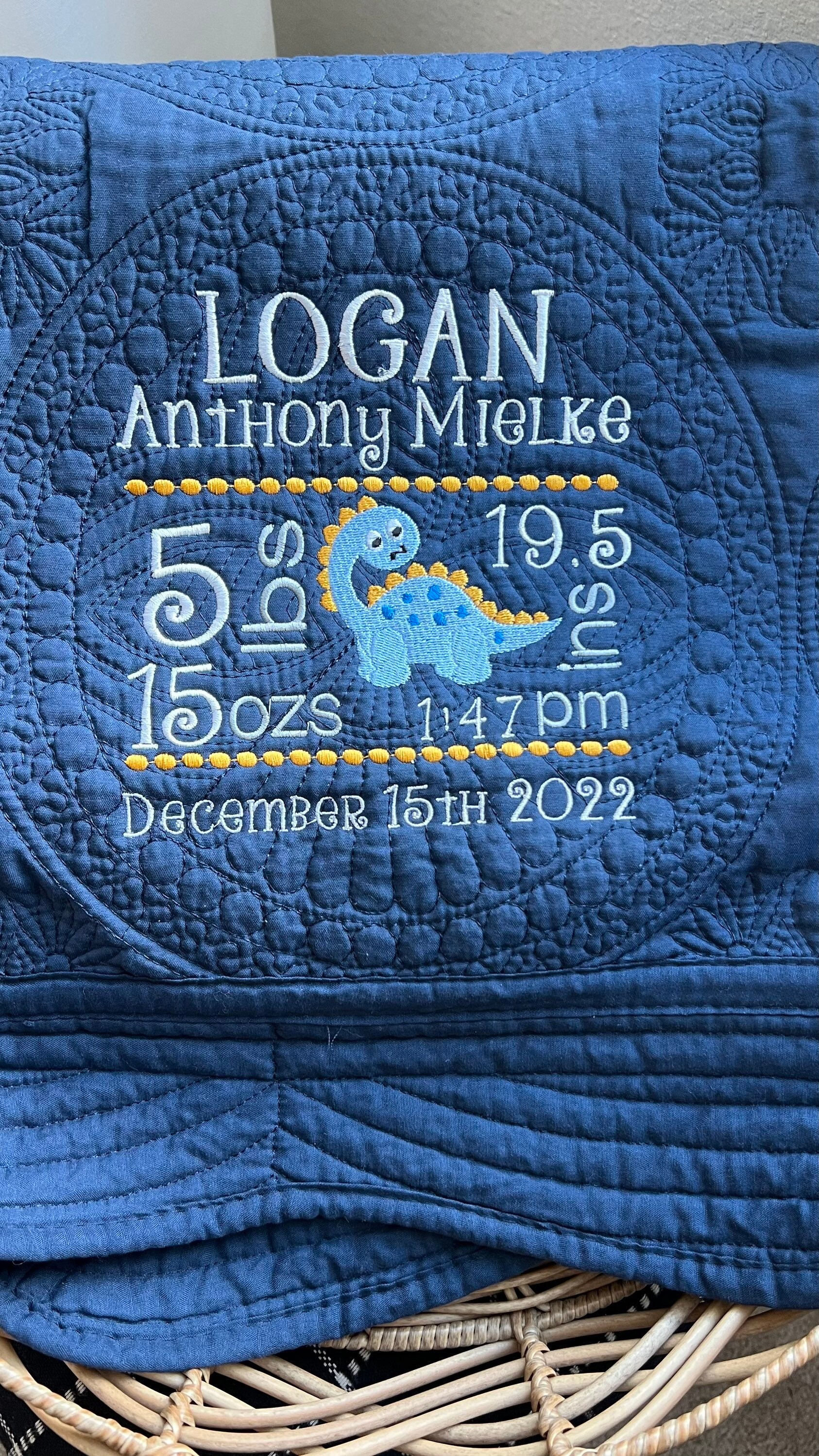 Birth Announcement Quilt Heirloom Baby Quilt Baby Shower Etsy