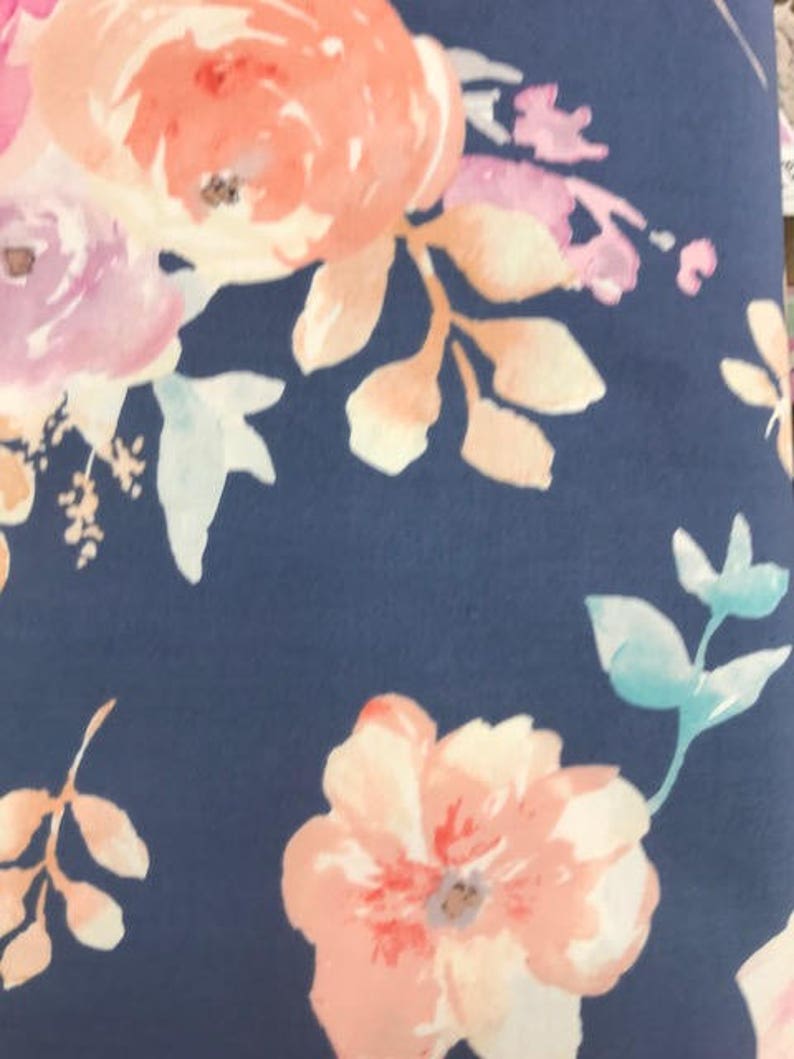 navy floral crib sheet