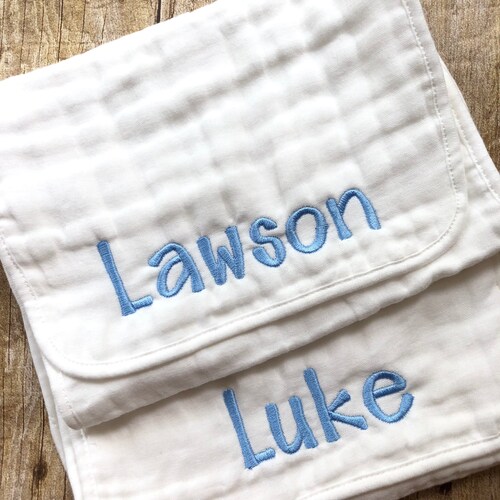 Personalized Burp Cloths Baby Boy Gift Set Monogrammed Burp Etsy