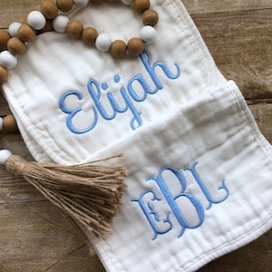 Baby monogram burp cloths, Personalized burp cloths, Monogram burp cloths, Baby shower, Drool cloths, Personalized baby gift
