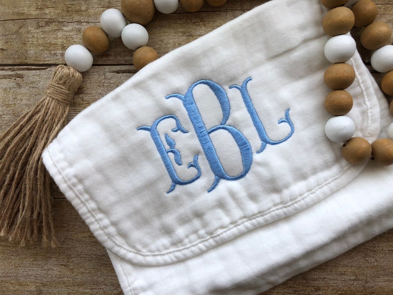 Baby Monogram Burp Cloths Personalized Burp Cloths Monogram Etsy