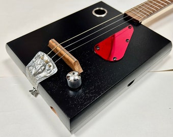 3 String Acoustic Electric Cigar Box Guitar 2023-19