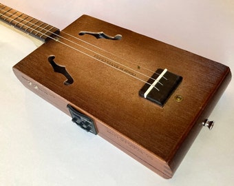 Premium 3 String Acoustic Electric Cigar Box Guitar 2021-5