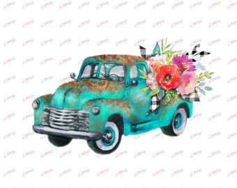 Free Free 193 Vintage Truck With Flowers Svg SVG PNG EPS DXF File