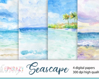 beach watercolor etsy