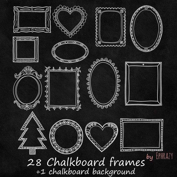 Chalk Clipart Chalkboard Frame Frames Digital