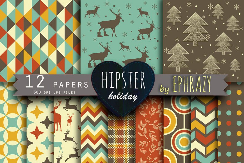 Christmas sheet Digital paper Christmas paper Christmas digital paper Hipster paper Christmas digital