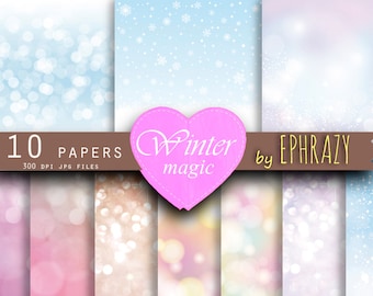 Winter bokeh. Bokeh. Christmas bokeh. Winter sparkles. Bokeh digital. Snowflake bokeh. Snow. Winter bokeh paper.