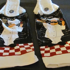 These Are Homemade Crocheted Kitchen Towels Wine Cook/chef - Etsy