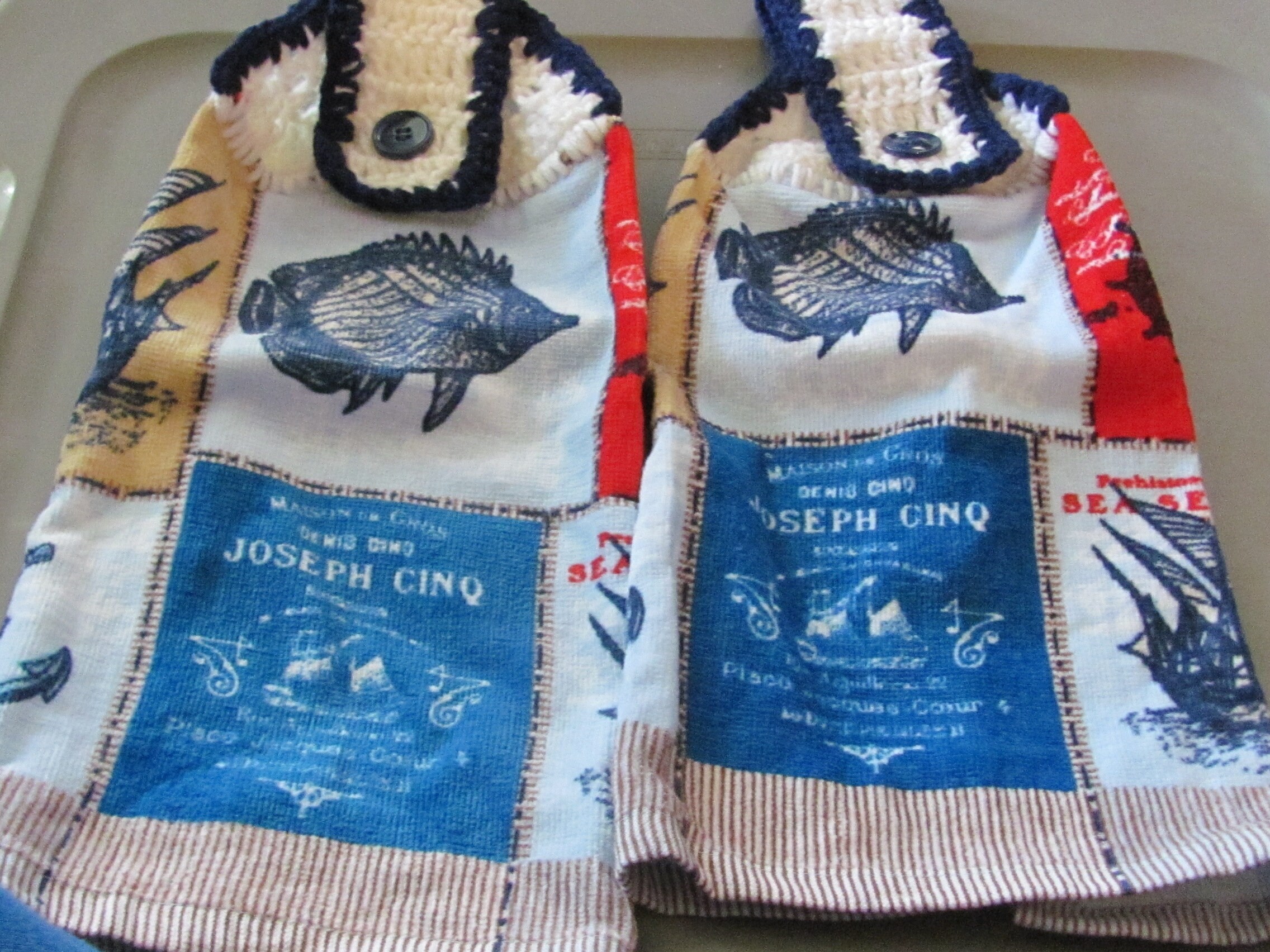 Kitchen Tea Towel: Air B N' Beach Prints | Marley's Monsters Colorful Fish