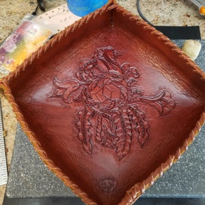 Leather dice tray