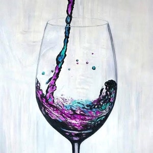 Wine Painting Canvas Wall Art | Original Oil Painting on Canvas, Fine Art Print, or Canvas Print | Wine Decor, Wine Art, Kitchen Decor