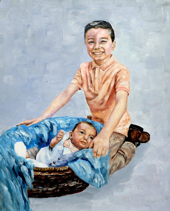 Child Oil Painting. Child Oil Portrait. Kid Oil Painting. Etsy