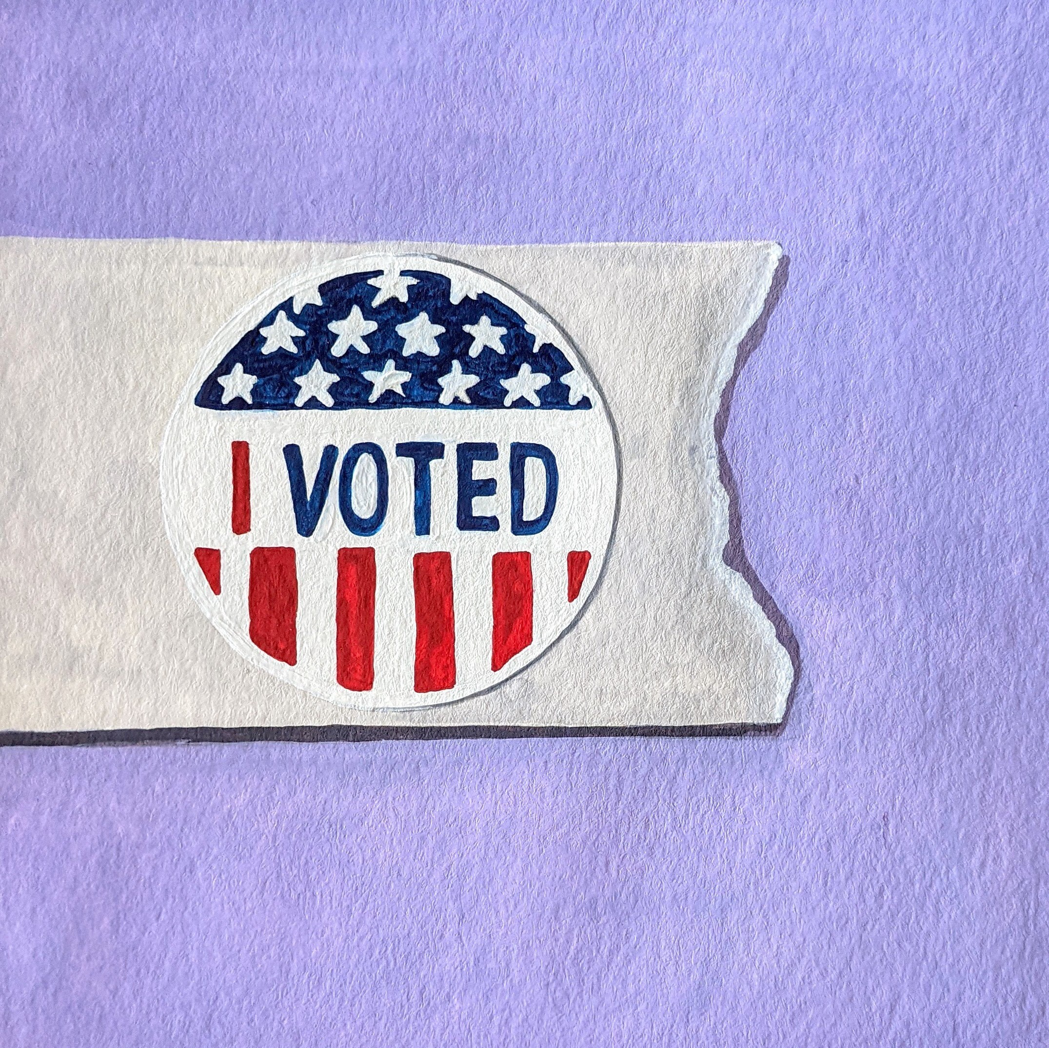 I Voted Sticker Still Life Print 8x8 Original Art I Voted | Etsy