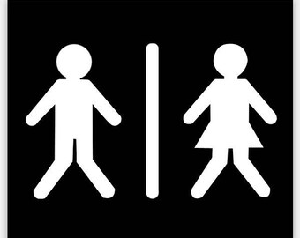Funny restroom sign, stickmen in a hurry, toilet sign, bathroom sign, funny gft,bathroom décor,housewarming gift,free colors personalization