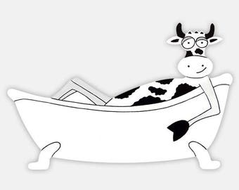 Funny cow bathroom sign, bathroom décor,toilet sign,funny gift,bathroom door sign, housewarming gift,free colors and details personalization