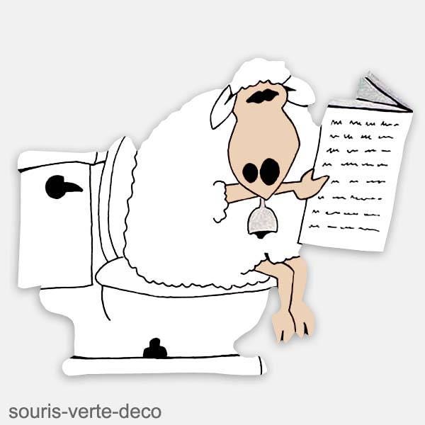 Plaque de Porte Toilettes Mouton, Signalétique Humoristique, Plaque Wc, Panneau Toilettes