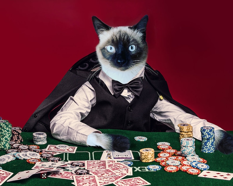 Custom dogs playing poker printCustom Pet Portraitanimal | Etsy