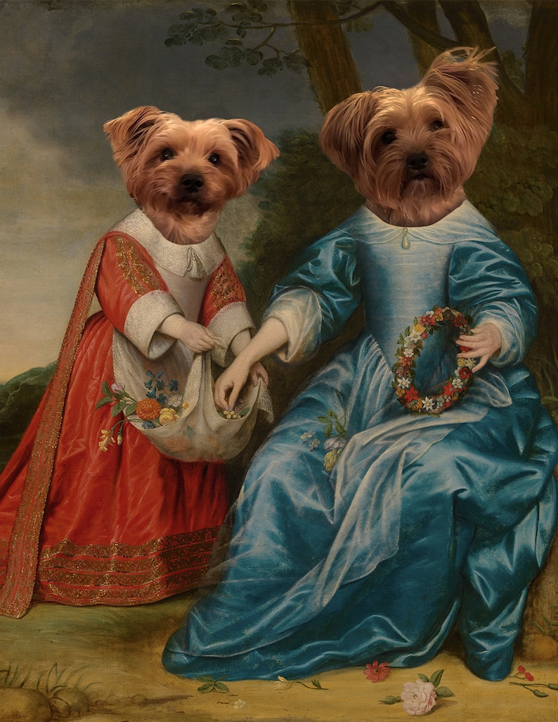 Custom renaissance pet portraits in Suitcustom dog Etsy