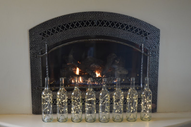 Set Of 8 Clear Bottle Lamps Pinot Grigio Wedding Special Image 0