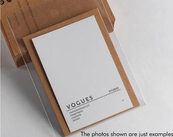 1000PCS Custom hang tag, High quanlity kraft thick card paper combination tag with transparent plastic film,With logo text