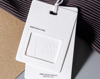 1000 Custom Fashion Hang Tags | White Cotton Card Stock, Free Design