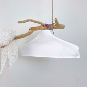 Custom Linen-cotton cover of hanger with your brand logo, personalize your coat hanger, Anti-slip, anti-dust, anti-drop shoulder