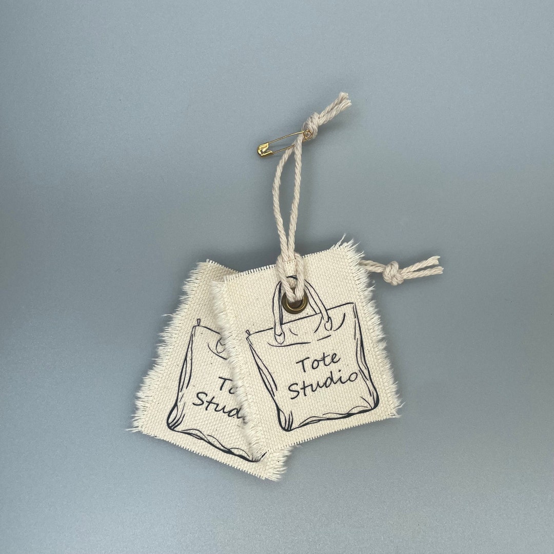 Canvas Tags Example 50 Custom Canvas Tags | Personalized Fabric Tags With Logo - Etsy