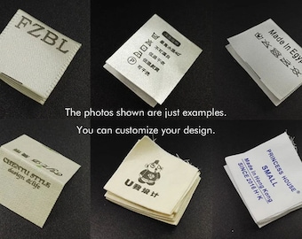 1000 Custom woven labels, clothing labels, Folded Custom Clothing Labels Fabric Tag labels, Delivered CUT- ZHYS001