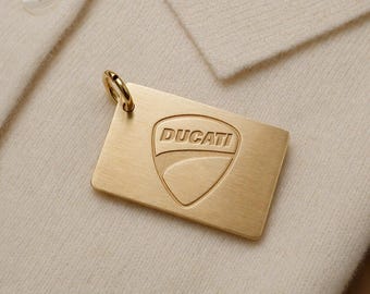 Custom Brass Logo Tag, Personalized Engraved Brand Hardware Label for Bags